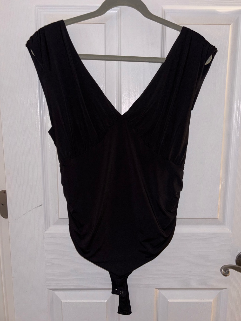 Express Body Contour V-Neck Black Bodysuit